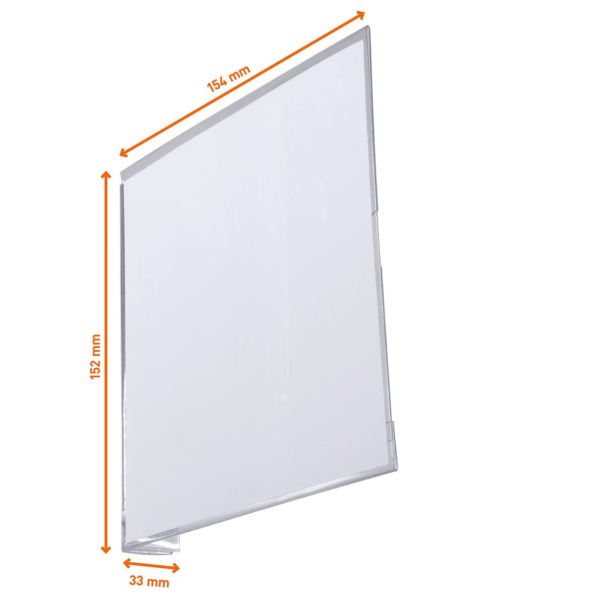 Gångskylt av plast med självhäftande baksida, mått 149x149mm, transparent