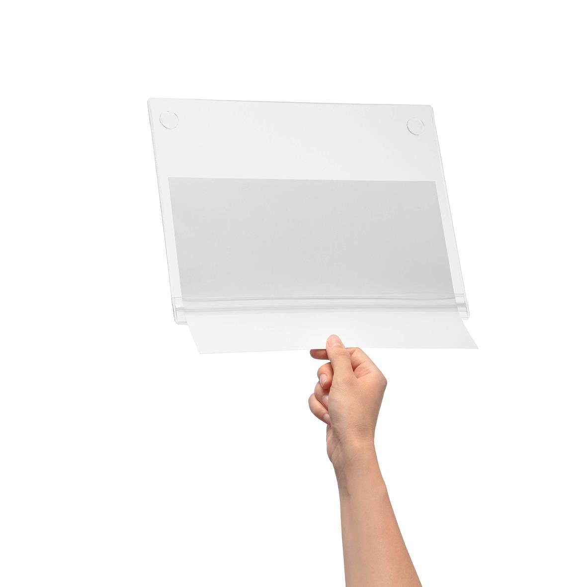 Vattentät plastficka för A4 med självhäftande baksida, hållbar och transparent