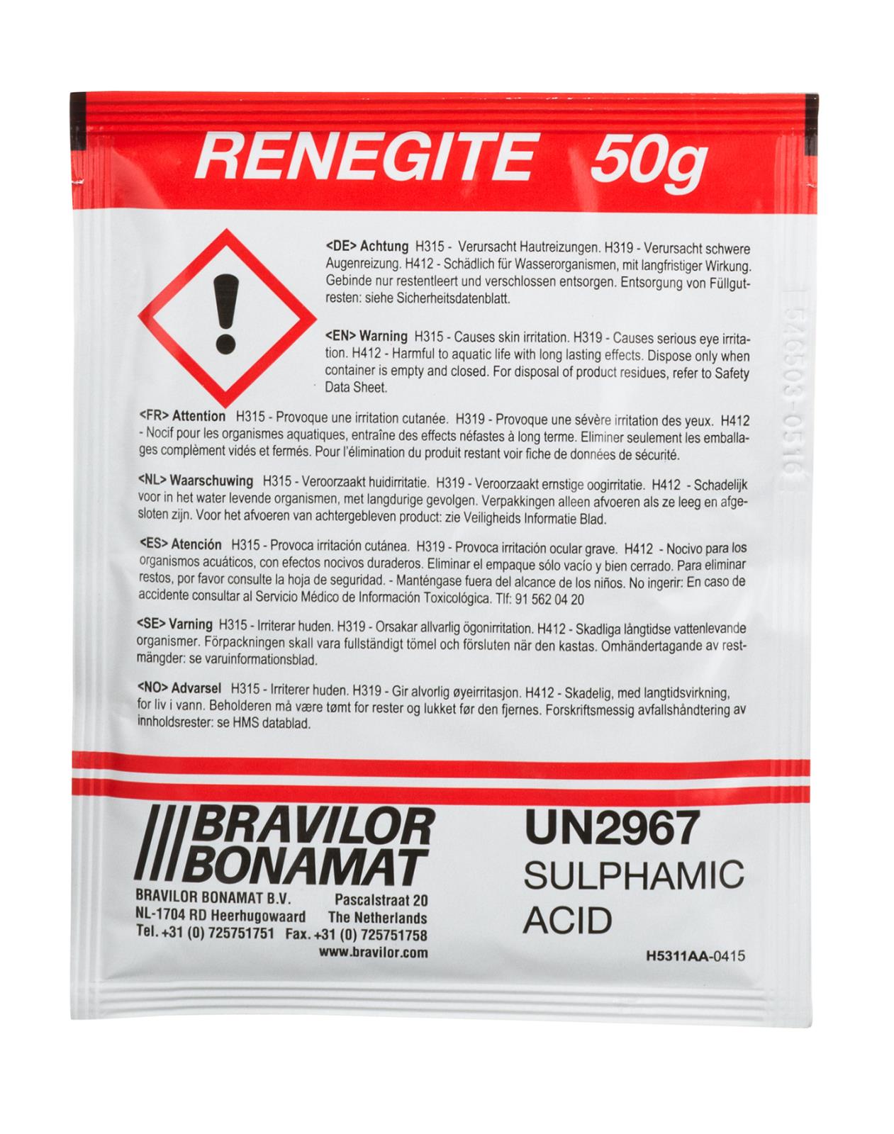 Avkalkningsmedel Bonamat Renegite 50g 62010007