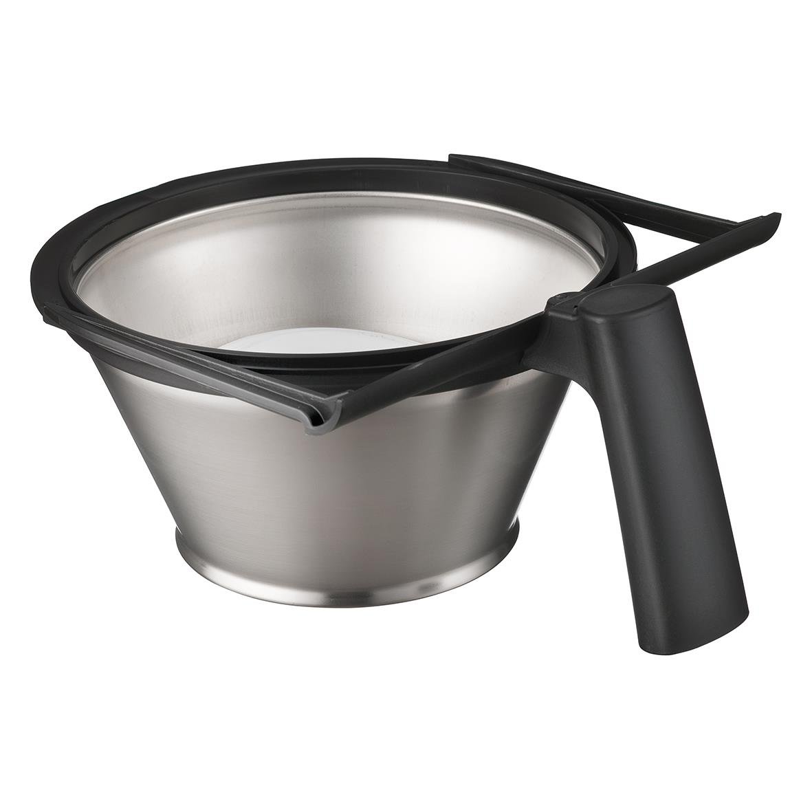 Filterhållare i rostfritt stål med svart handtag för Bonamat