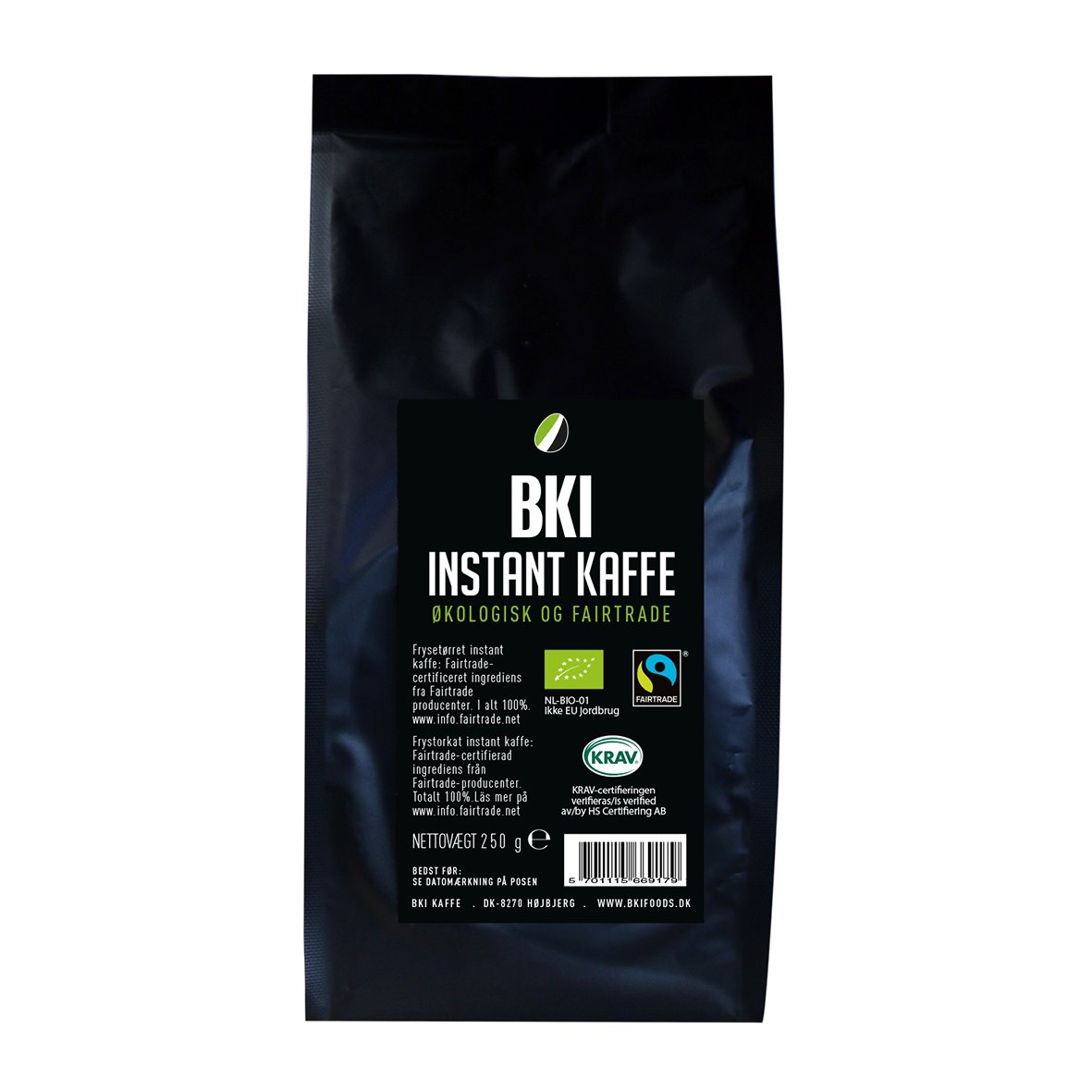 Snabbkaffe BKI Instant Mellanrost Eko Fairtrade 250g 62010574