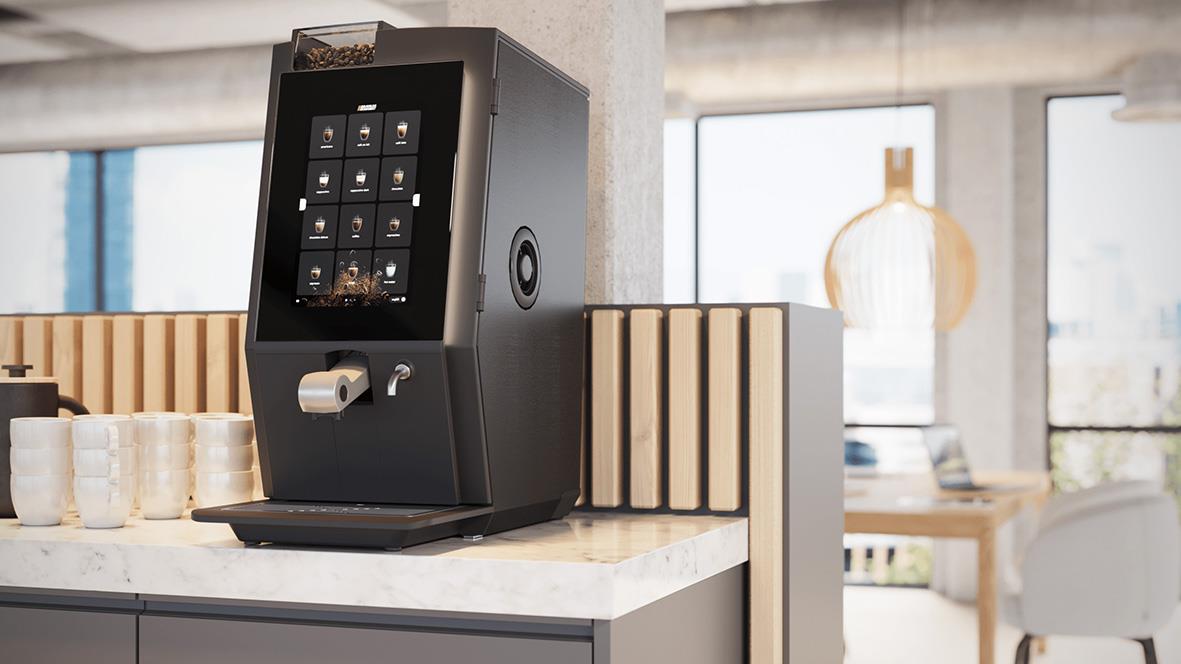 Automat för kaffe eller drycker på ett modernt kontor eller café