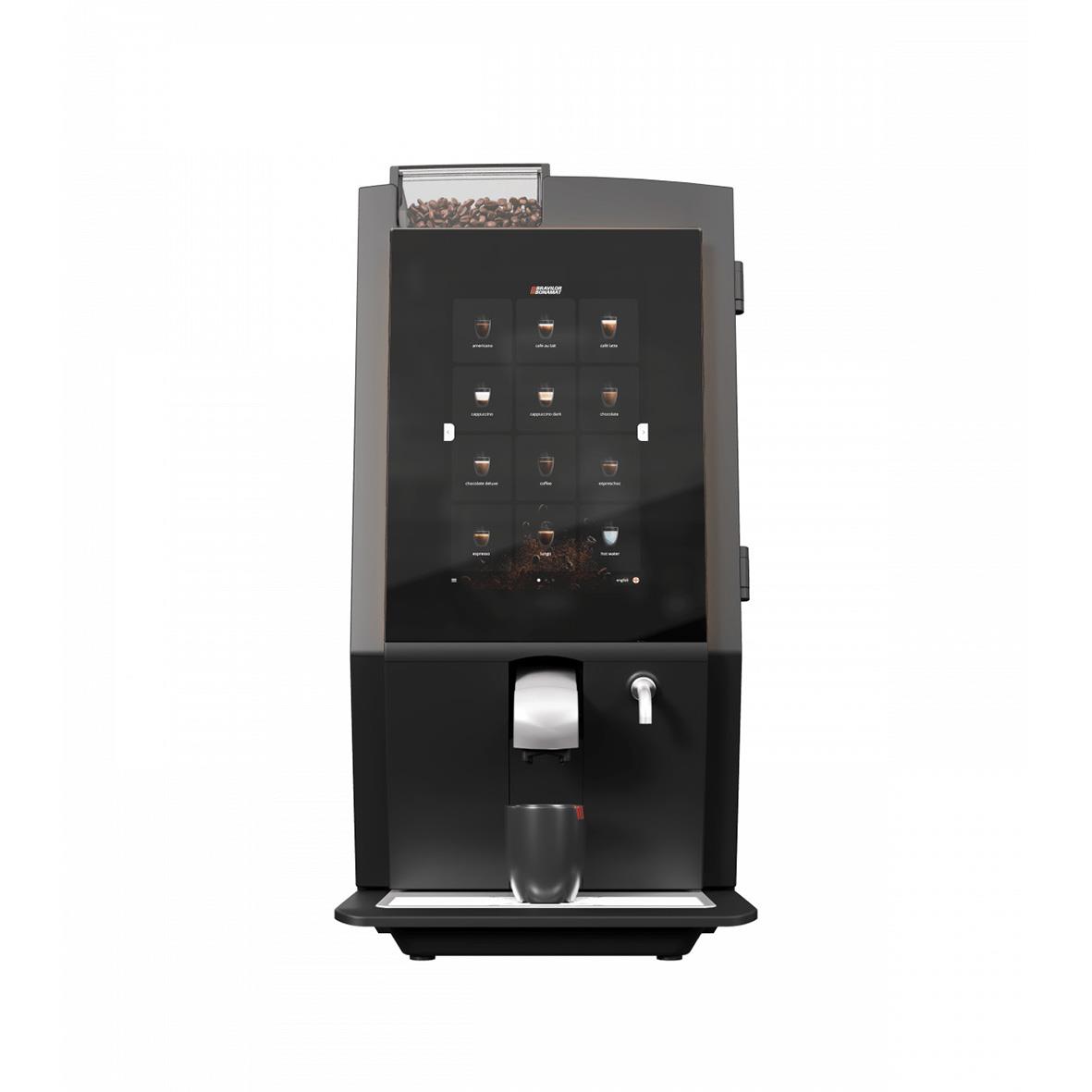 Automat för kaffe eller drycker med dispenser och lucka