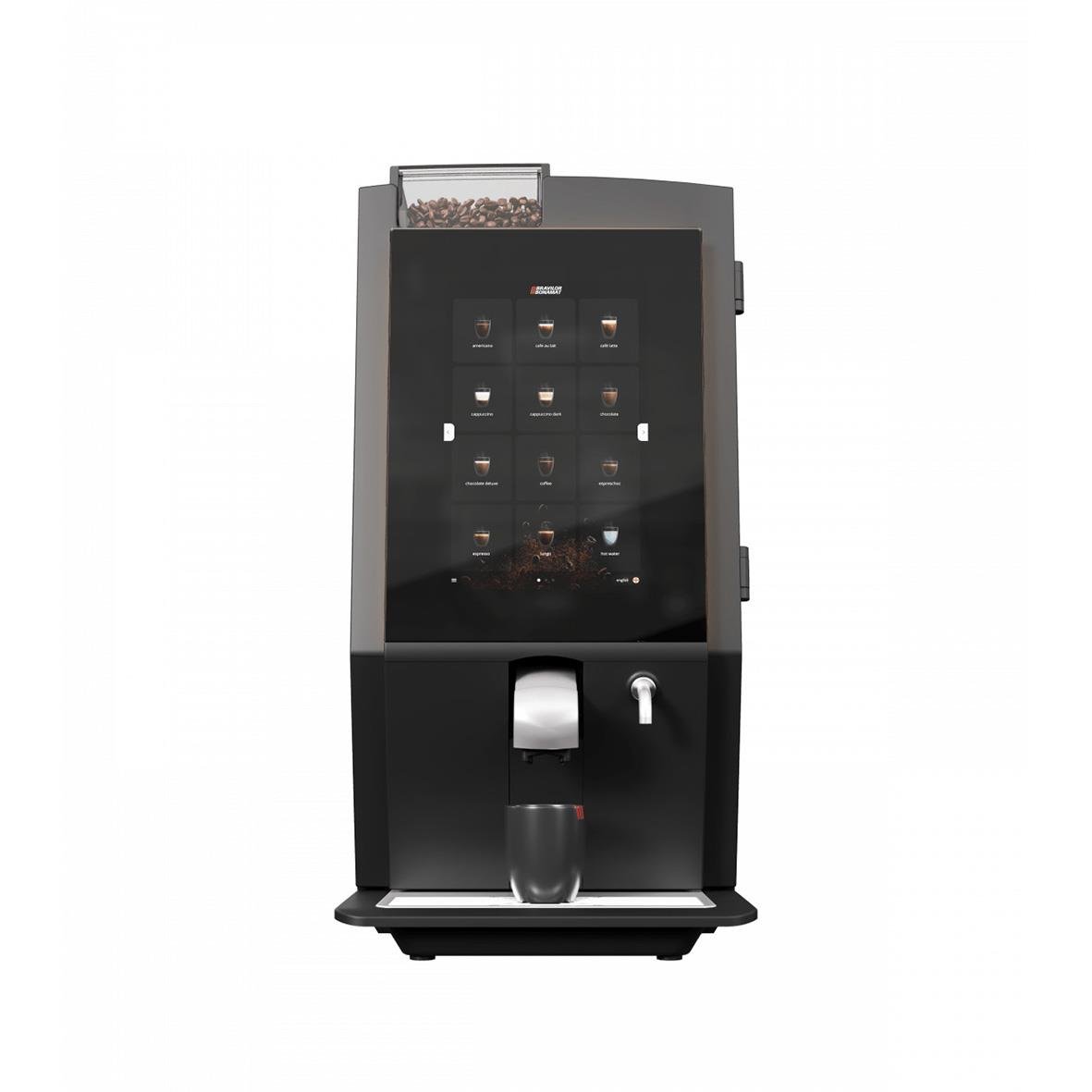 Automat för kaffe eller drycker med dispenser och lucka