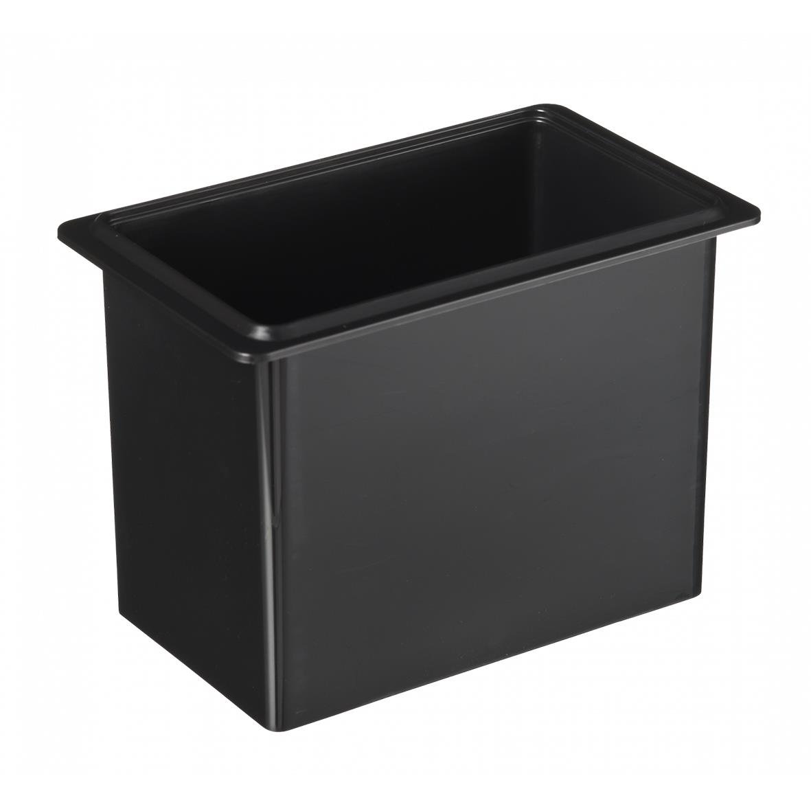 Svart sumpbehållare för genomföring, rektangulär form