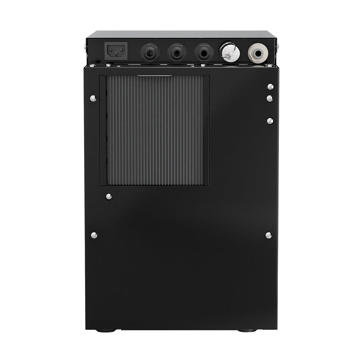 Inbyggnadskylare Escowa Blunordic 2 med Blutron, svart, med ventilationsgaller och kontrollpanel