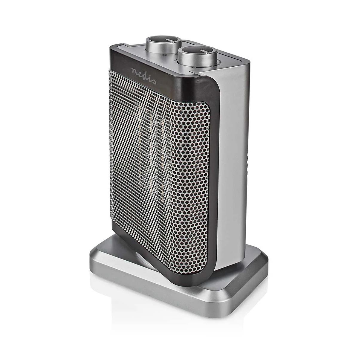 Värmefläkt Nedis 1000/1500W keramisk PTC med justerbara inställningar och plats för att värma små utrymmen.