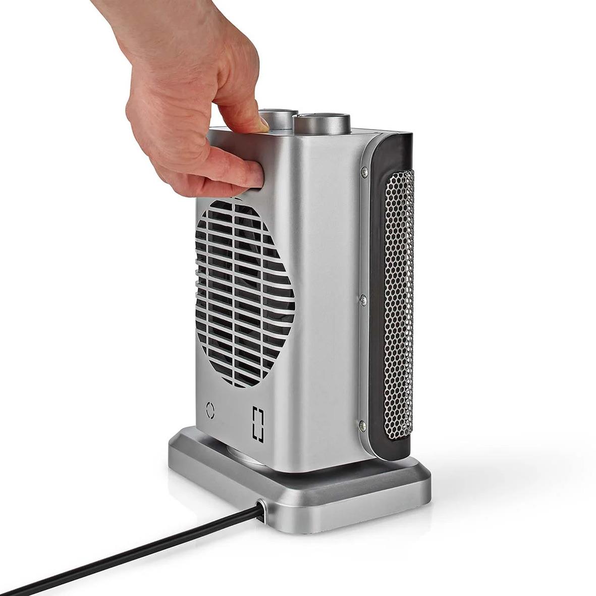 Värmefläkt Nedis 1000/1500W keramisk PTC med handtag och kabel
