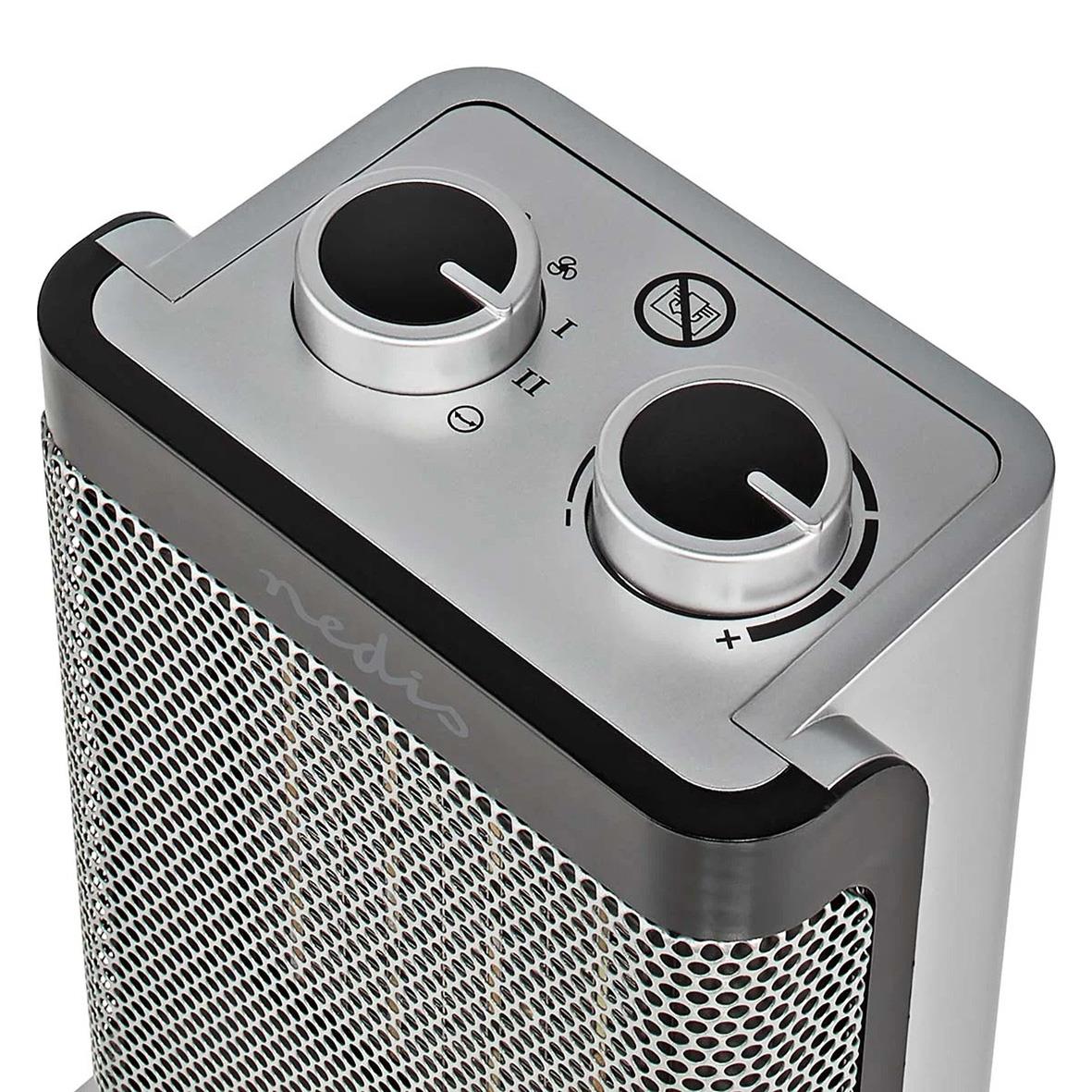 Värmefläkt Nedis 1000/1500W keramisk PTC med justerbara värme- och fläkthastighetskontroller