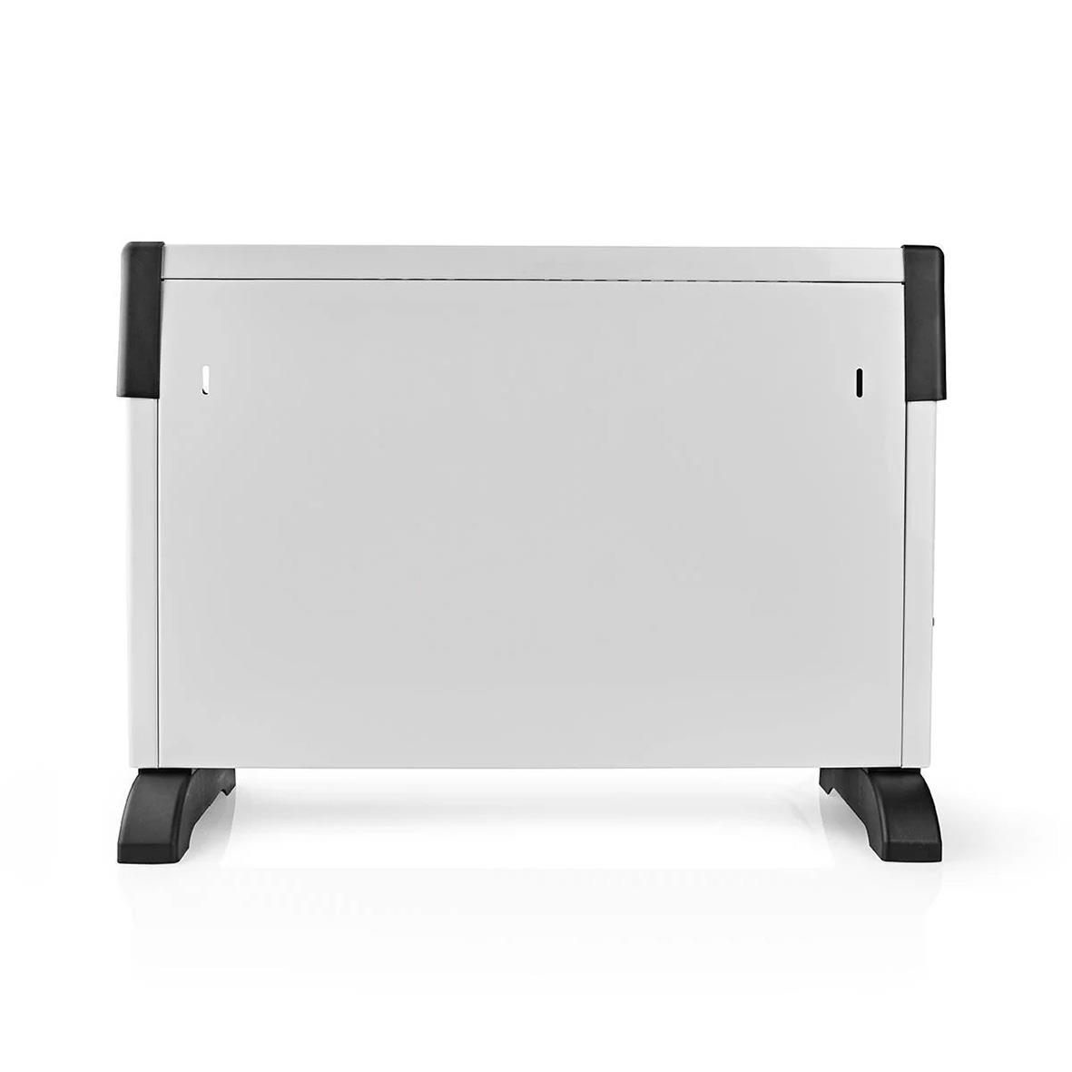 Vit Element Nedis 2000W värmepanel med svarta ben och sidopaneler