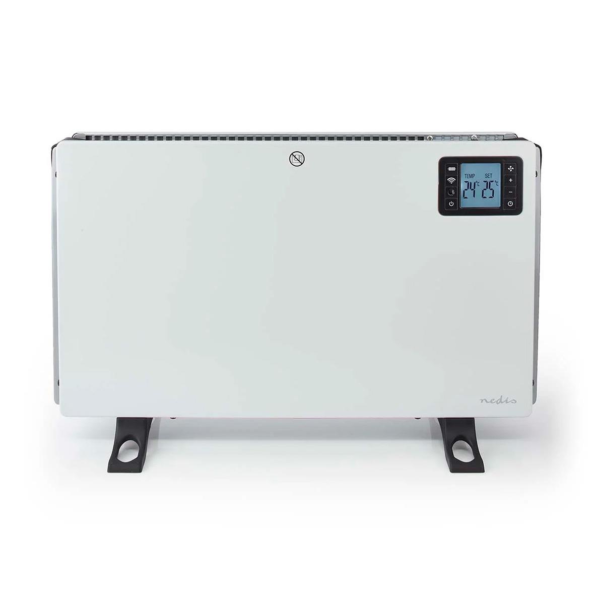 Portabel vit Element Nedis 2000W Smartlife värmepanel med digital display