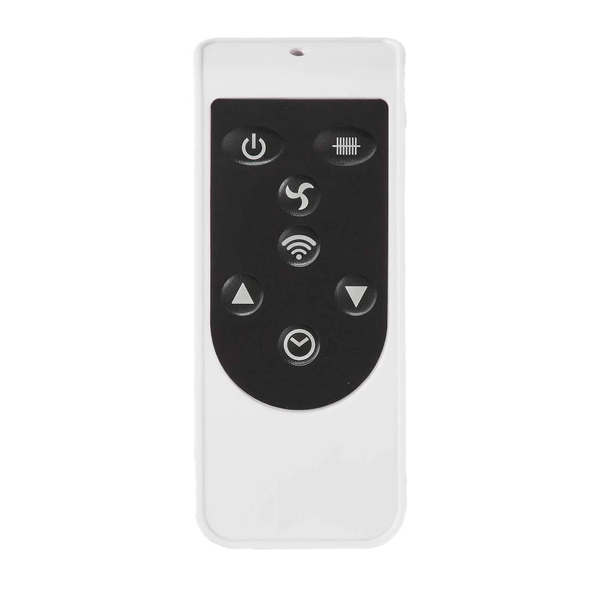 Portabel vit Nedis 2000W Smartlife fjärrkontroll med knappar för ström, värme, fläkt och Wi-Fi