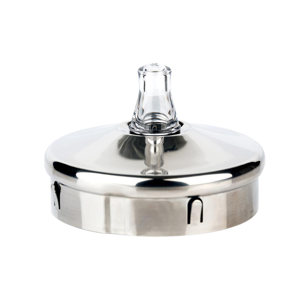 Plastknopp till perkolator med transparent topp och metallbas