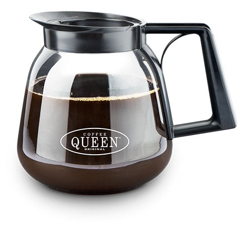 Serveringskanna Coffee Queen 1,8 l i glas med svart lock och handtag