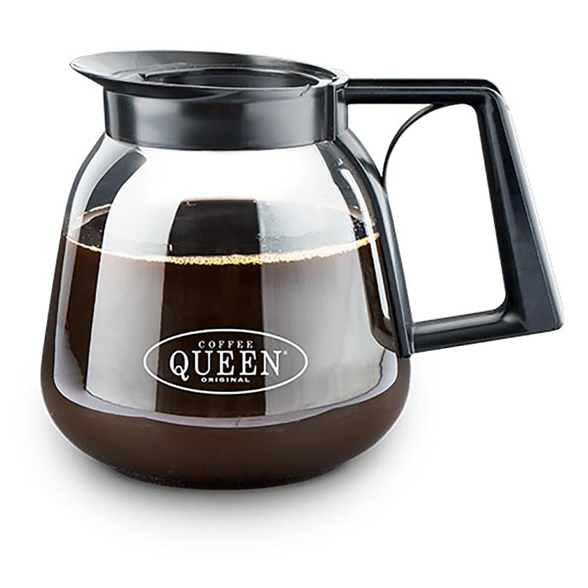 Serveringskanna Coffee Queen 1,8 l i glas med svart lock och handtag