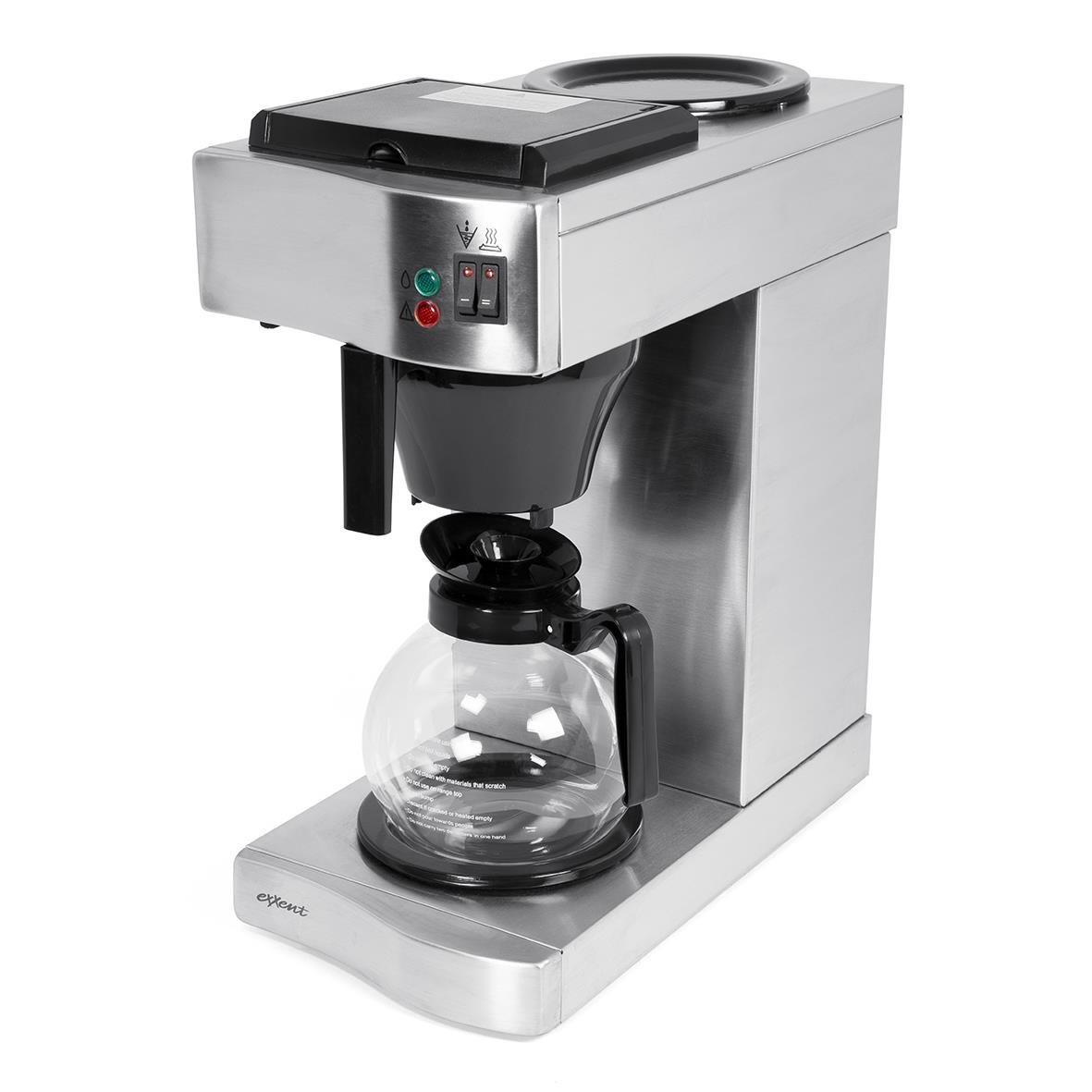 Kaffebryggare Exxent 2 kW/230V/1fas med manuell påfyllning och glasbryggkopp