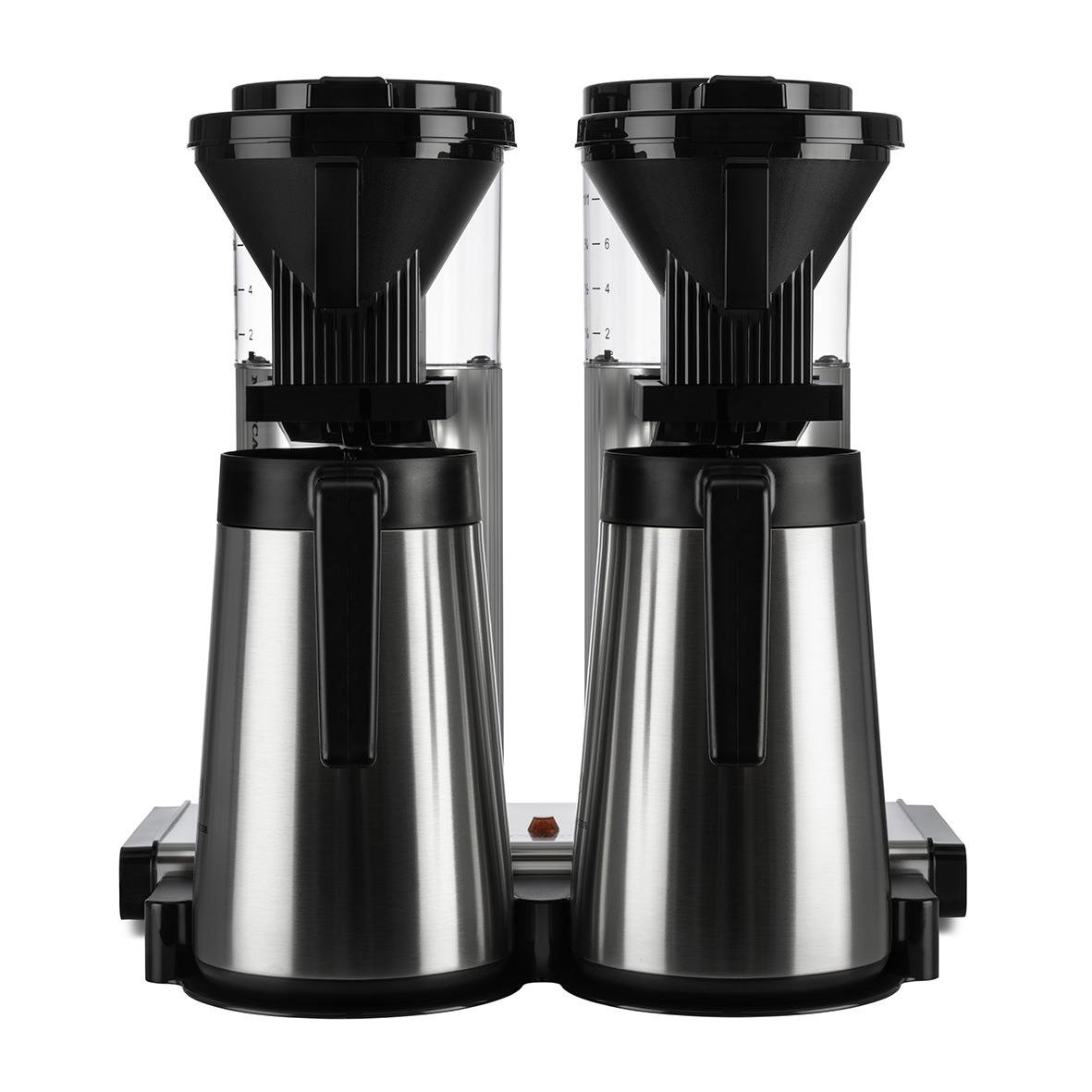 Termosbryggare Moccamaster CD Thermo Automatic Double med två bryggare i rostfritt och svart plast