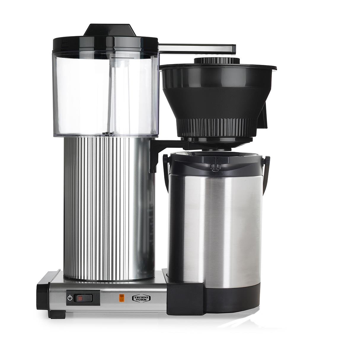 Termosbryggare Moccamaster CDT Grand Polished Silver med svart behållare och silverkropp
