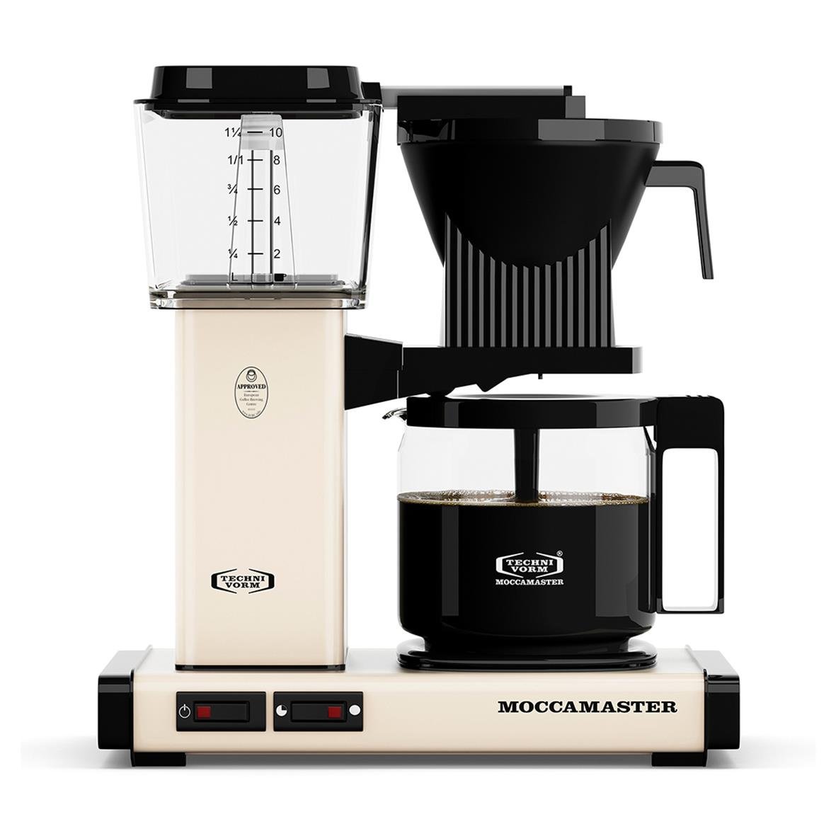 Kaffebryggare Moccamaster Automatic Light Ivory med kanna och vattenbehållare