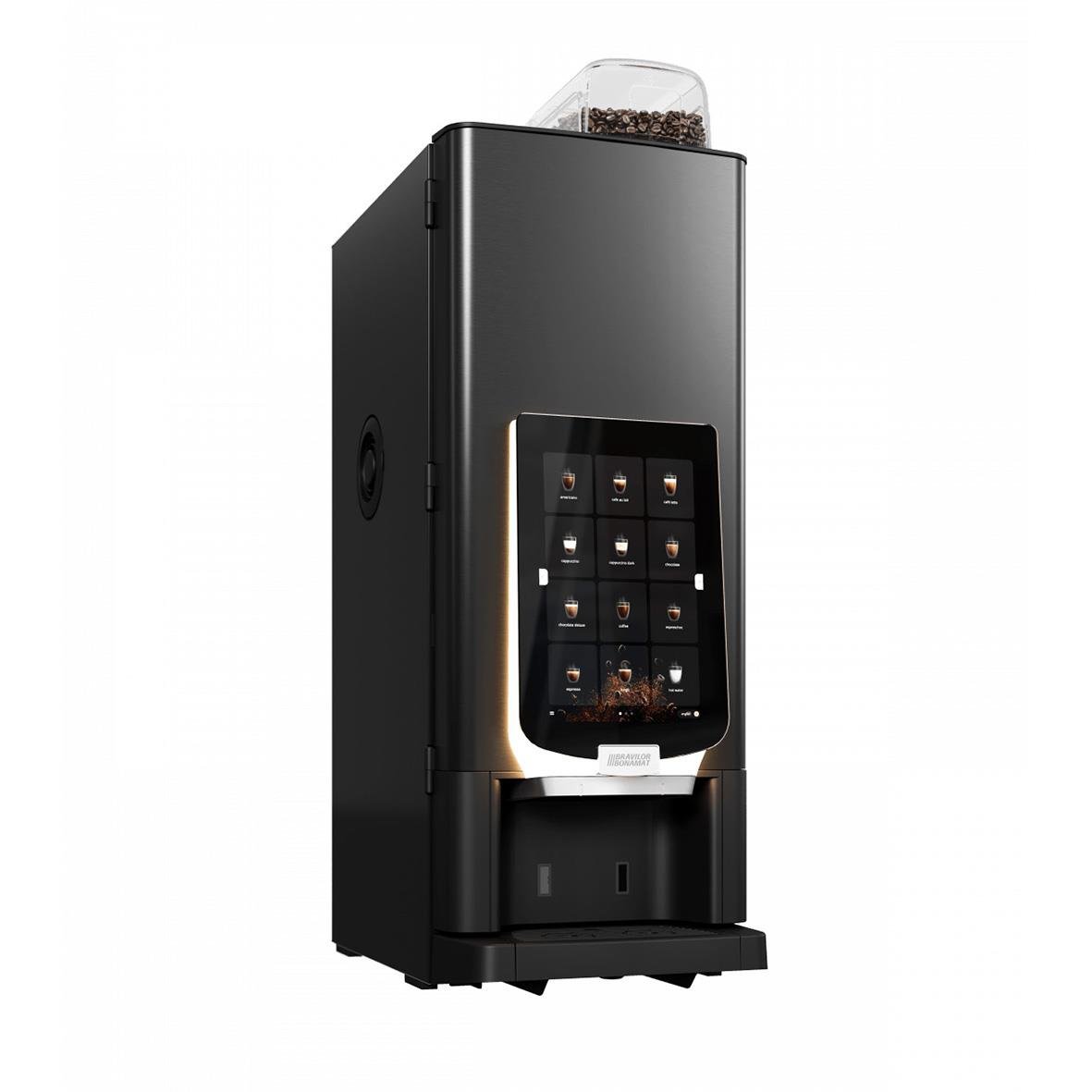 Kaffemaskin Bonamat Fresh Ground 121 svart med digital display och kaffekopp