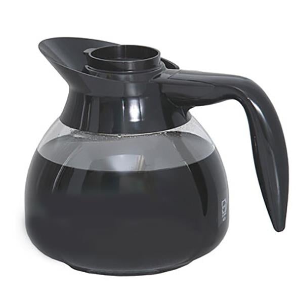 Svart glaskanna för Zoégas 1,8L med svart handtag och lock
