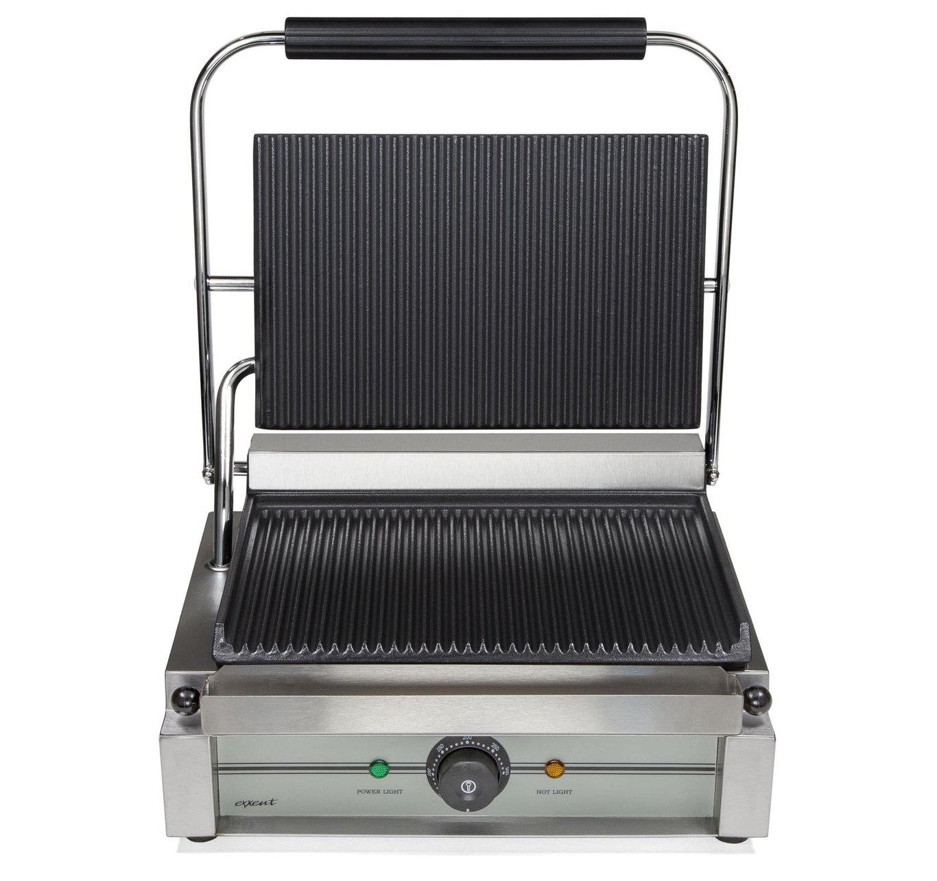 Klämgrill 2,2kW/230V/1fas med räfflad yta för panini