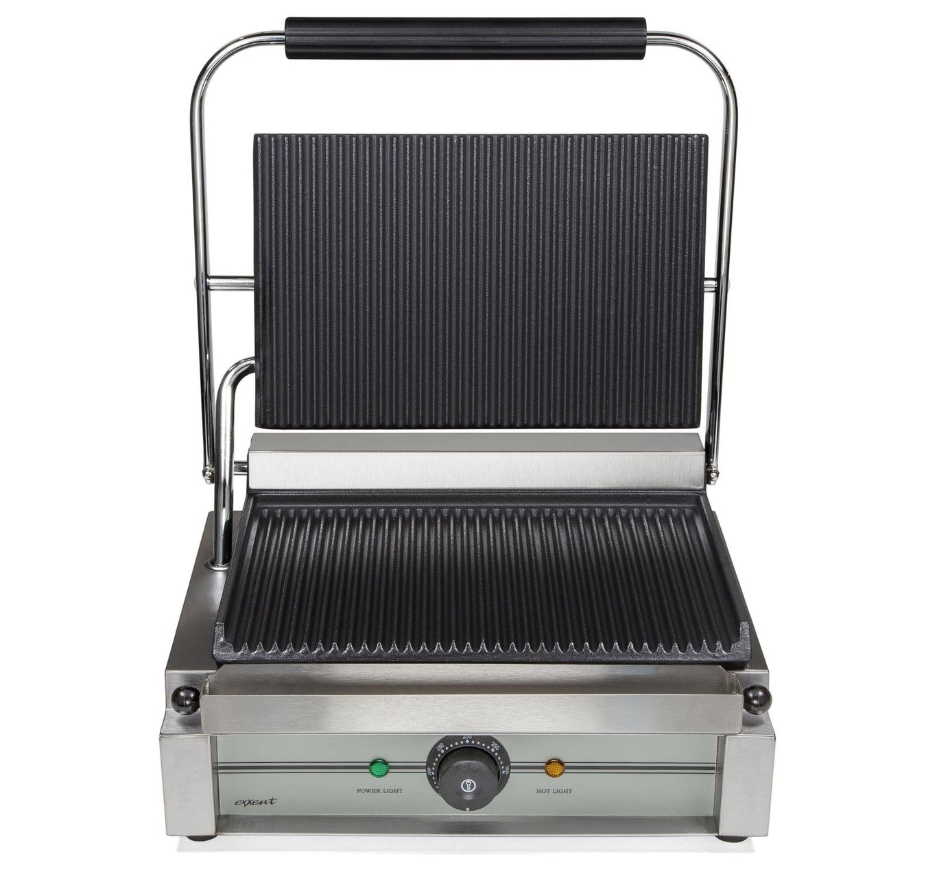 Klämgrill 2,2kW/230V/1fas med räfflad yta för panini