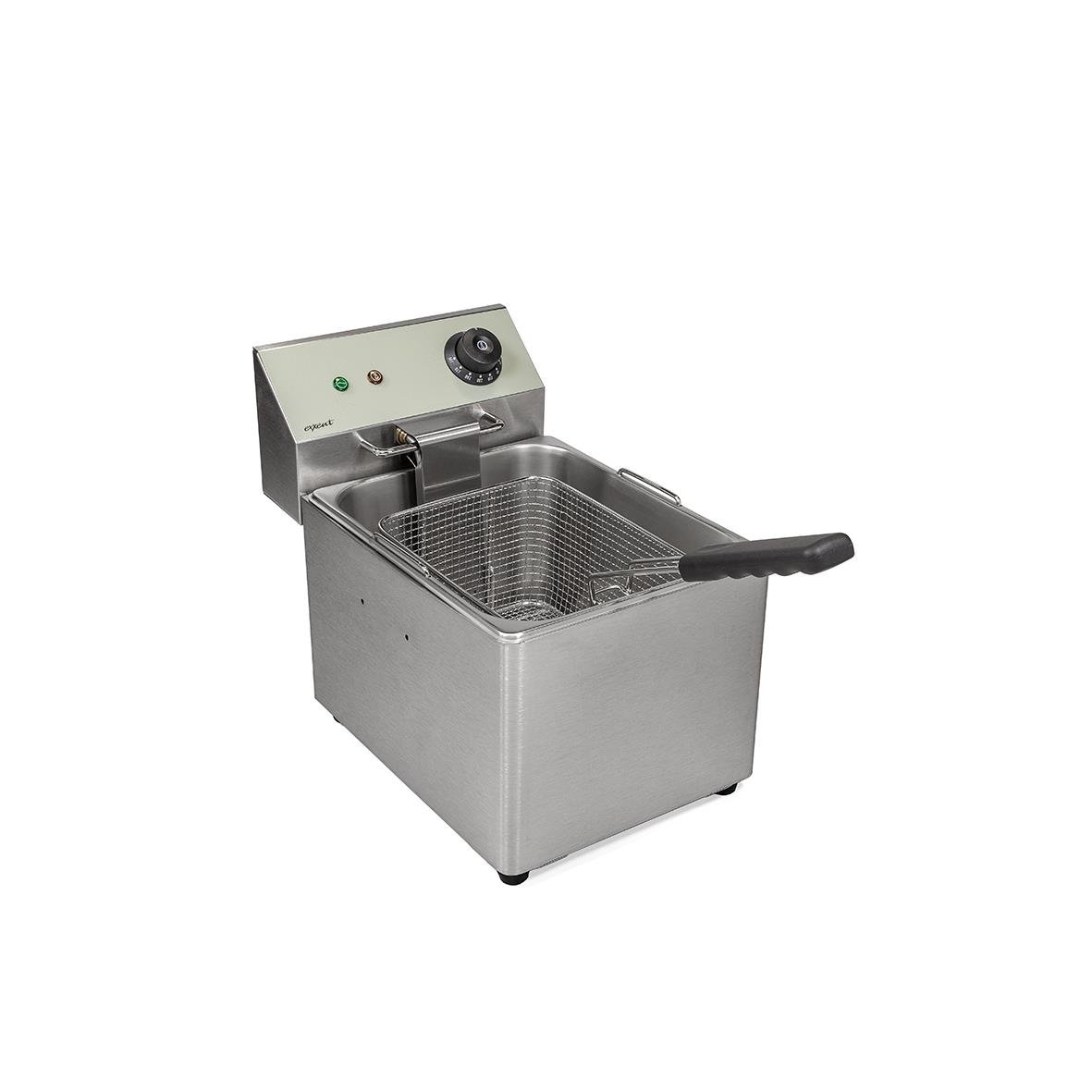 Fritös i rostfritt stål med 8L kapacitet, 3,25kW, 230V, 1-fas, 16A, kontrollknapp och termostat