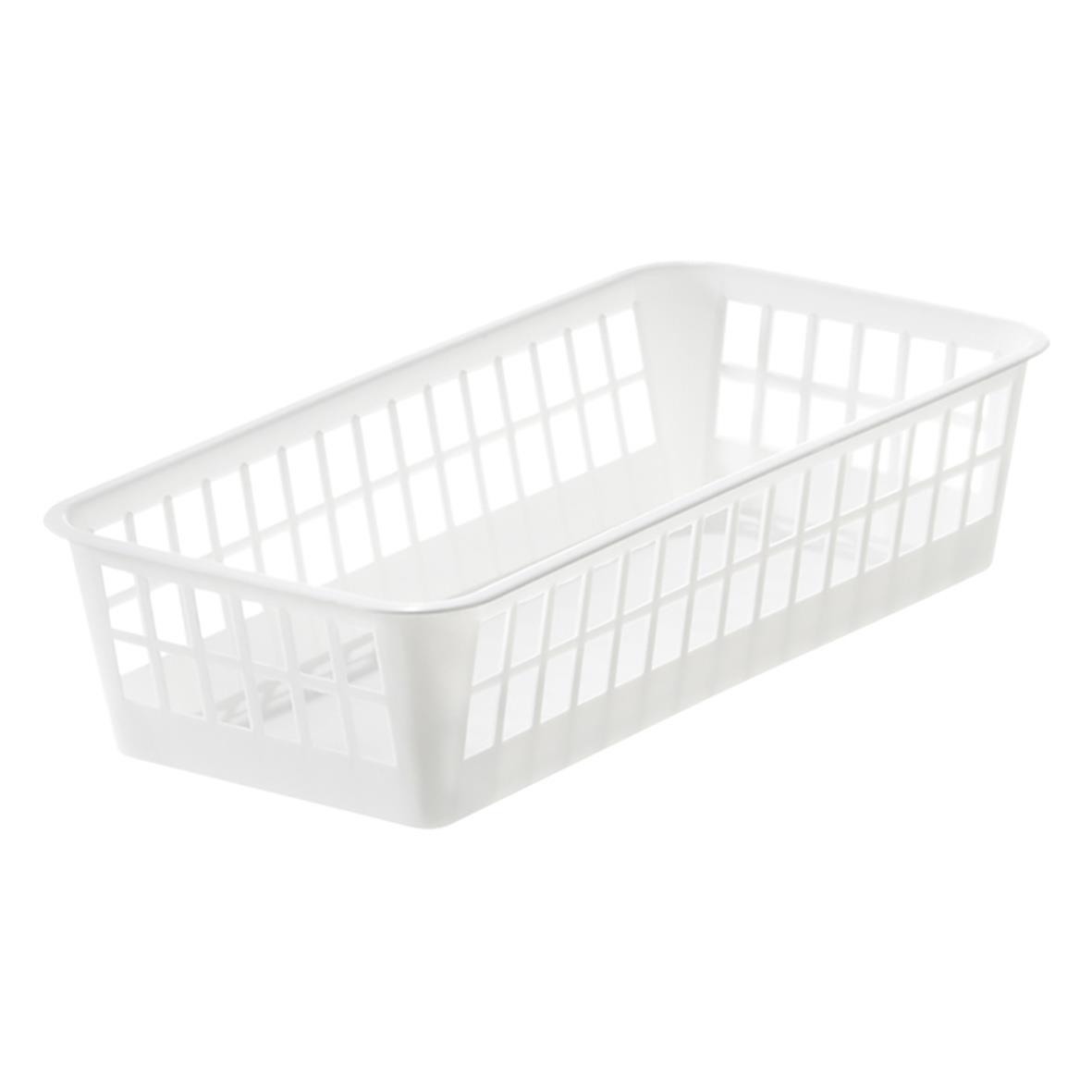 Vit mikrokorg stapelbar 19x10x5 cm