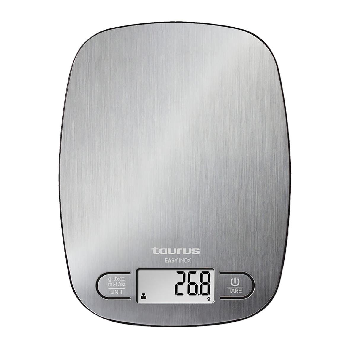 Köksvåg Taurus rostfritt stål visar 268 gram