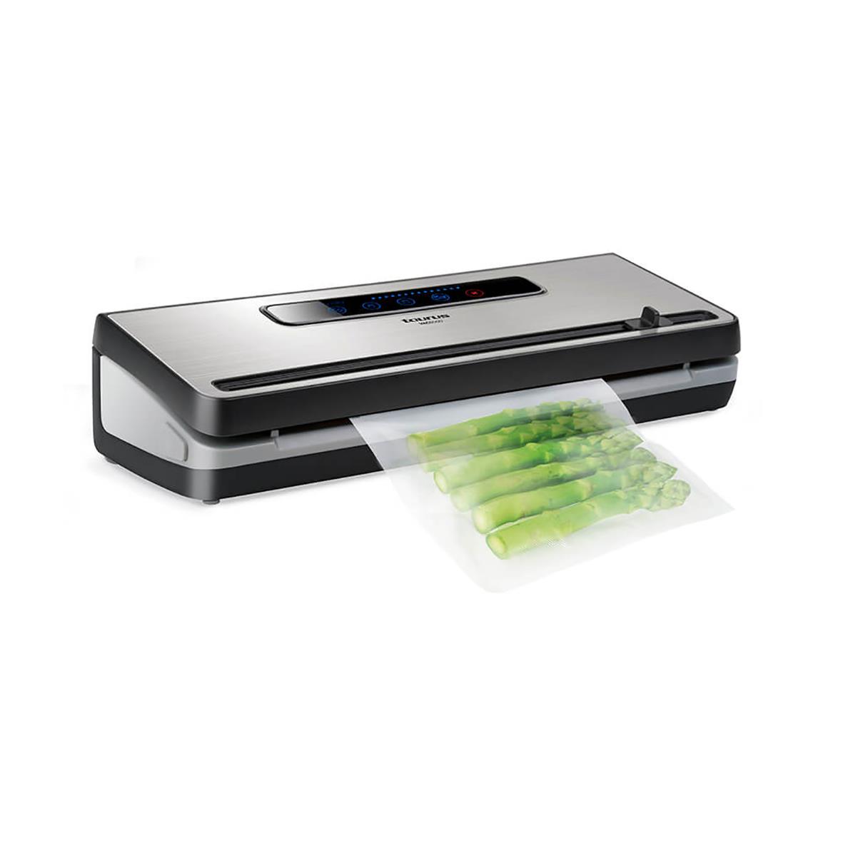 Vakuumförpackare Taurus VAC 600 med 120W, förpackar grönsaker i plastpåse