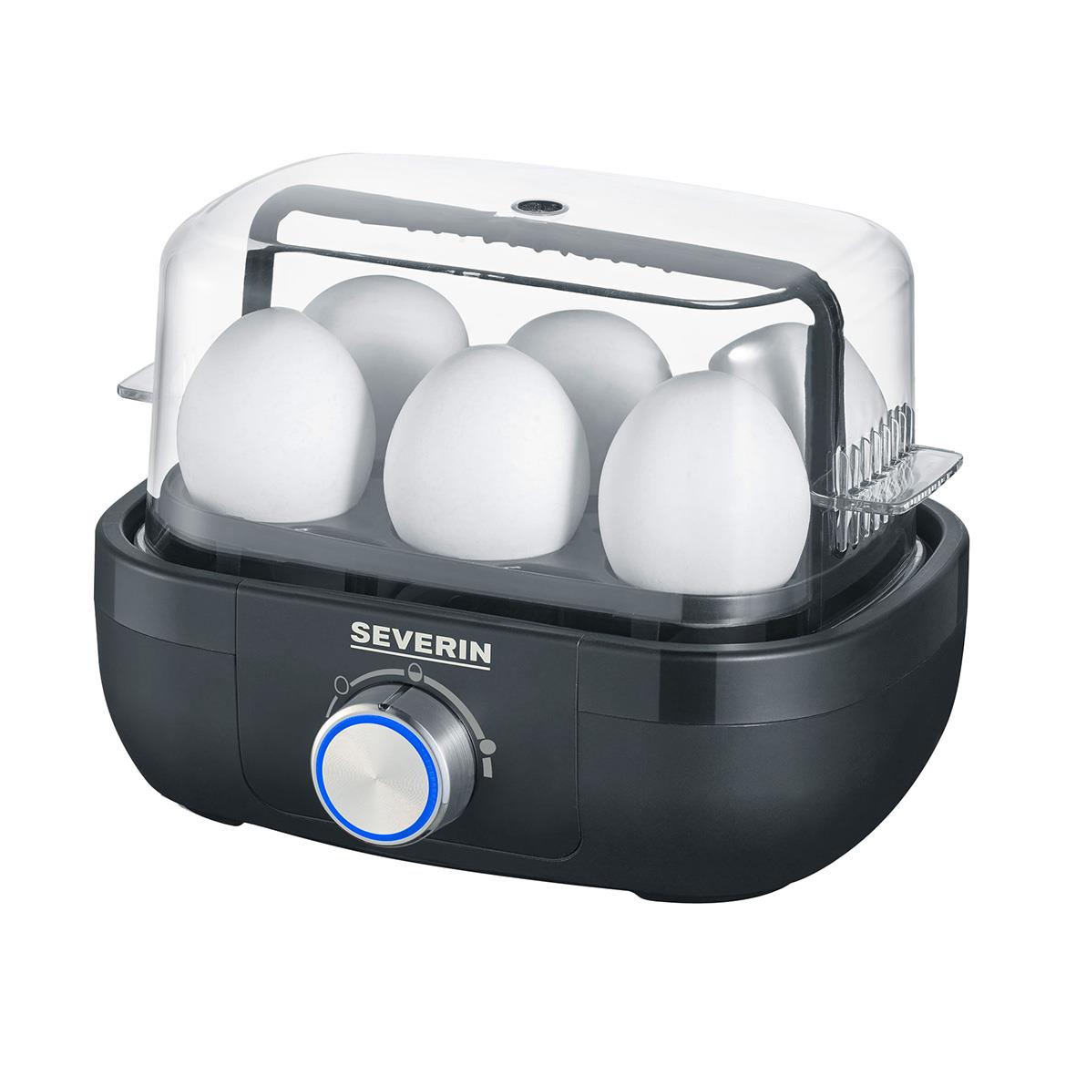 Äggkokare Severin 6 ägg, elektronisk kontroll, svart med transparent lock