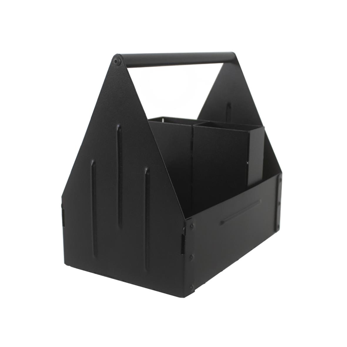 Svart besticklåda i plast med måtten 14,5x21x21,8cm