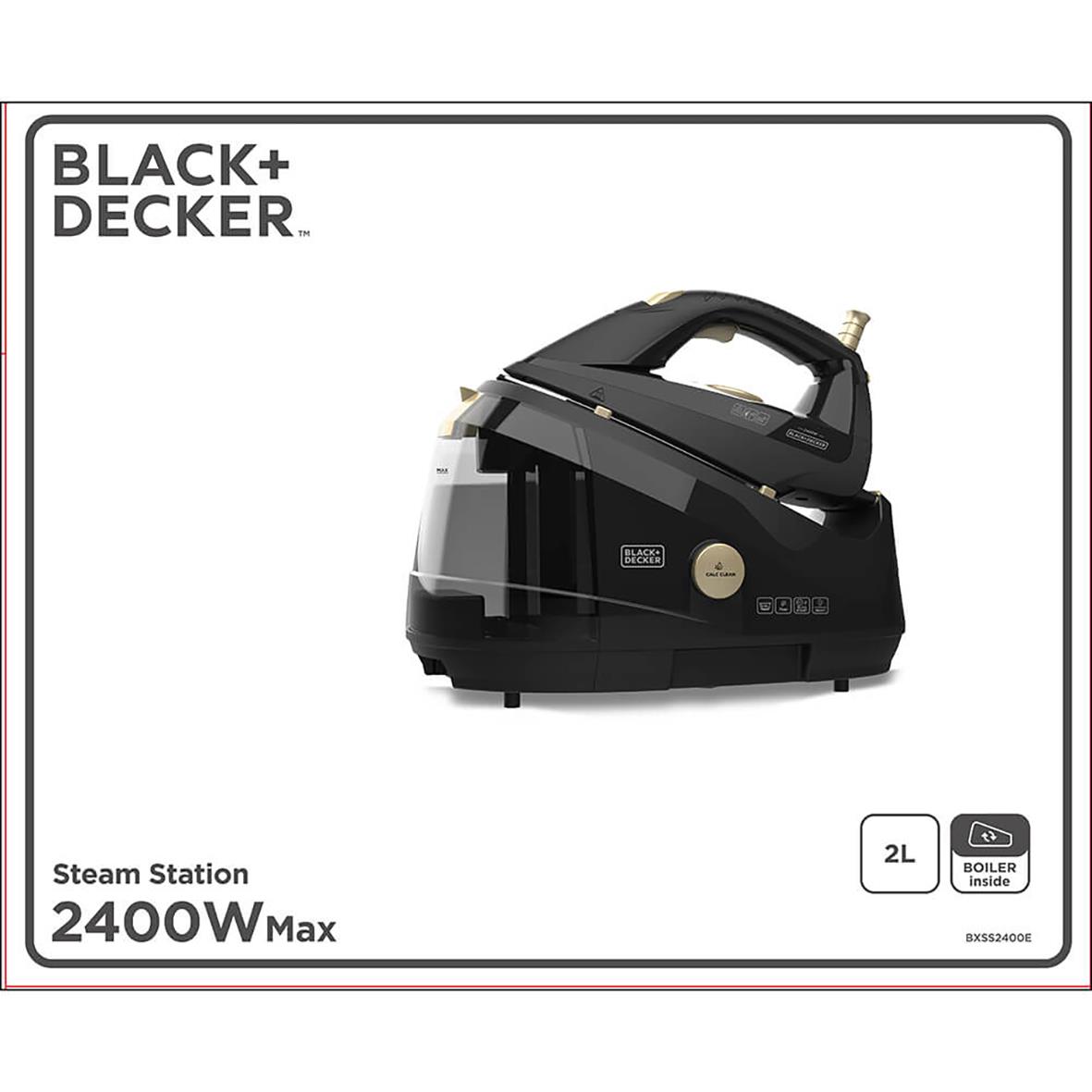 Black+Decker ångstation 2400W 2L i svart design