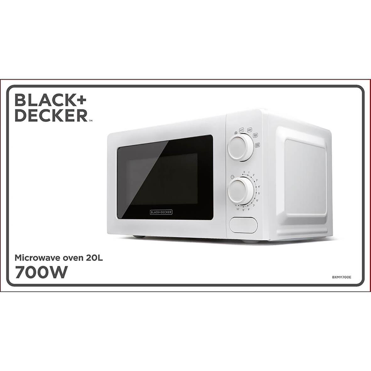 Mikrovågsugn Black+Decker Manuella vred 700W Vit 20L 63050395_3