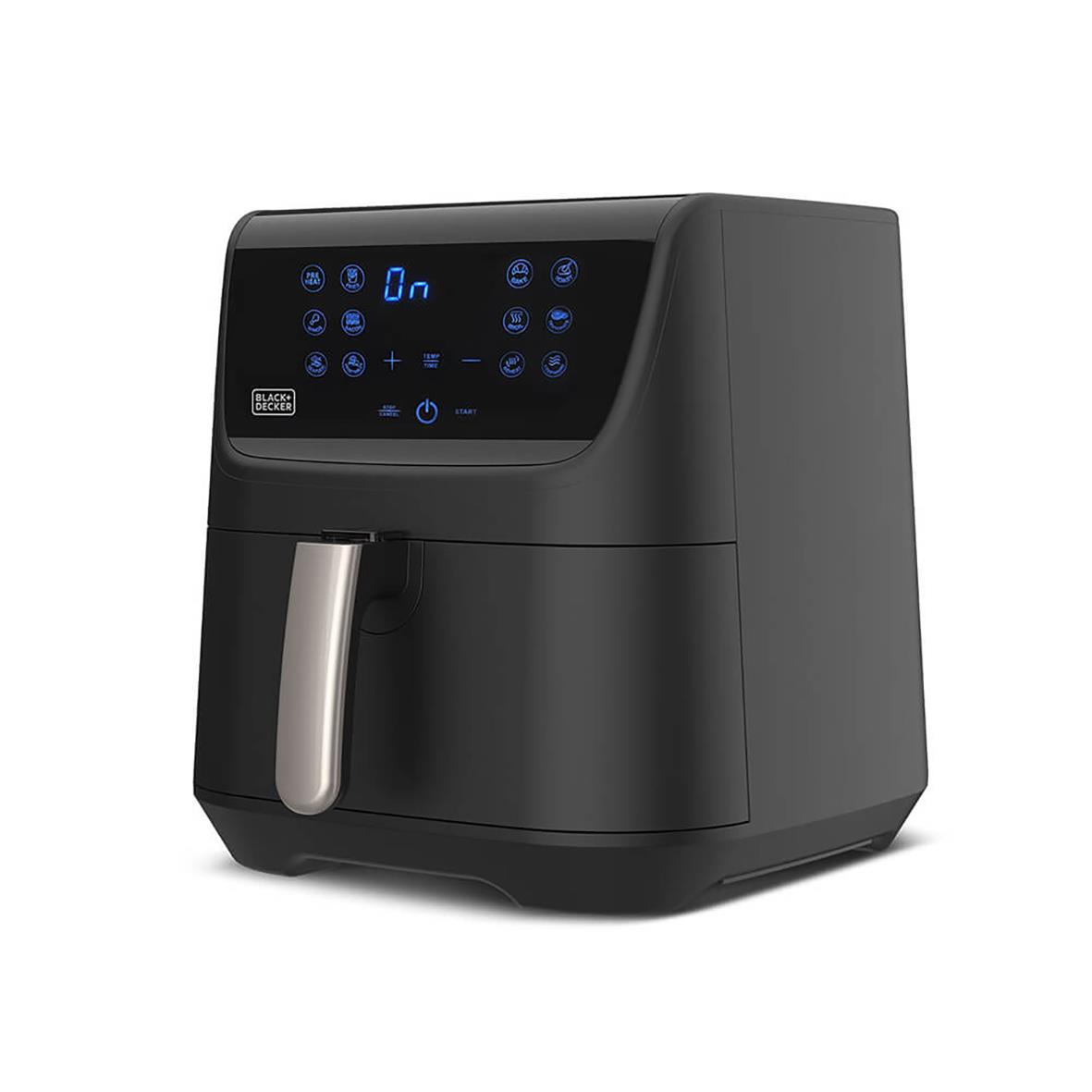 Black+Decker airfryer med digitalt kontrollpanel och handtag, 1800W, 5,5L kapacitet