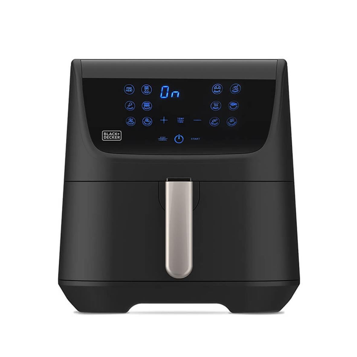 Svart Airfryer Black+Decker 1800W 5,5L med digitalt kontrollpanel