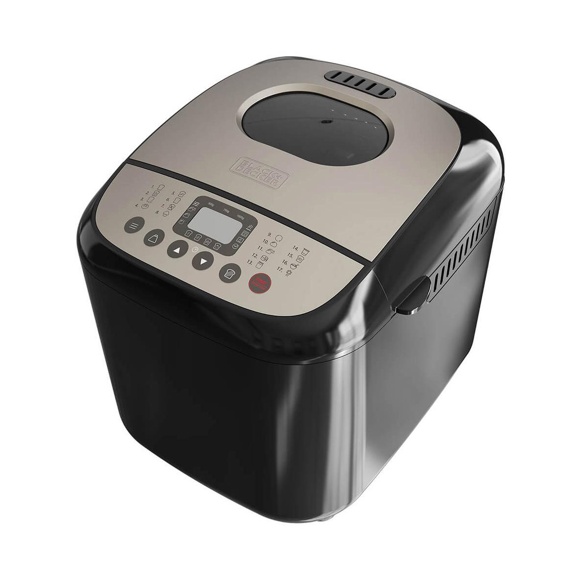 Svart bakmaskin Black+Decker 600W med digital display och knappar