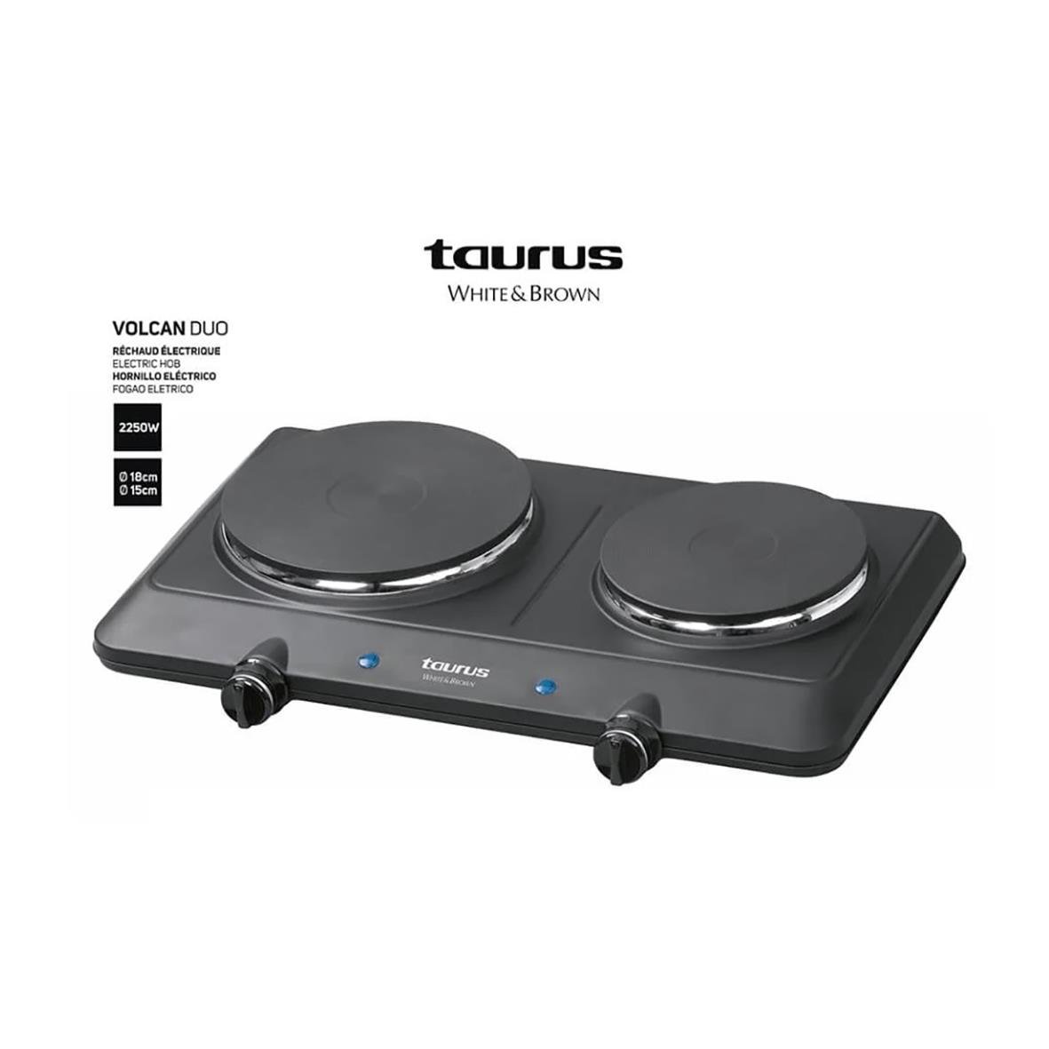 Kokplatta Taurus Dubbel 2250W med två plattor och kontrollknappar