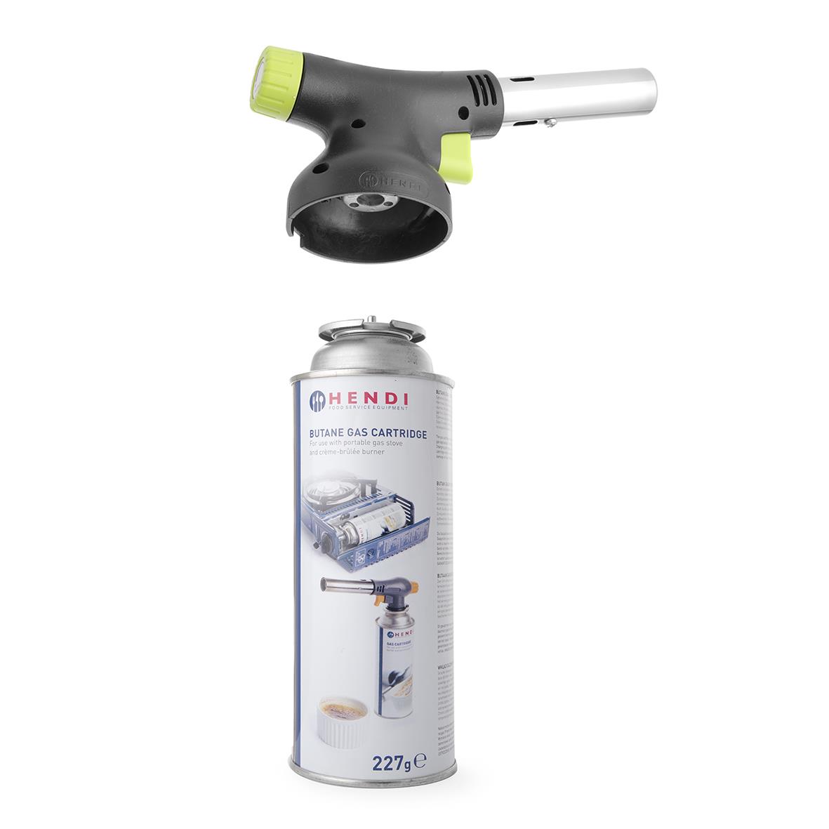 Gasbrännare Hendi med handtag och gasbehållare 227g