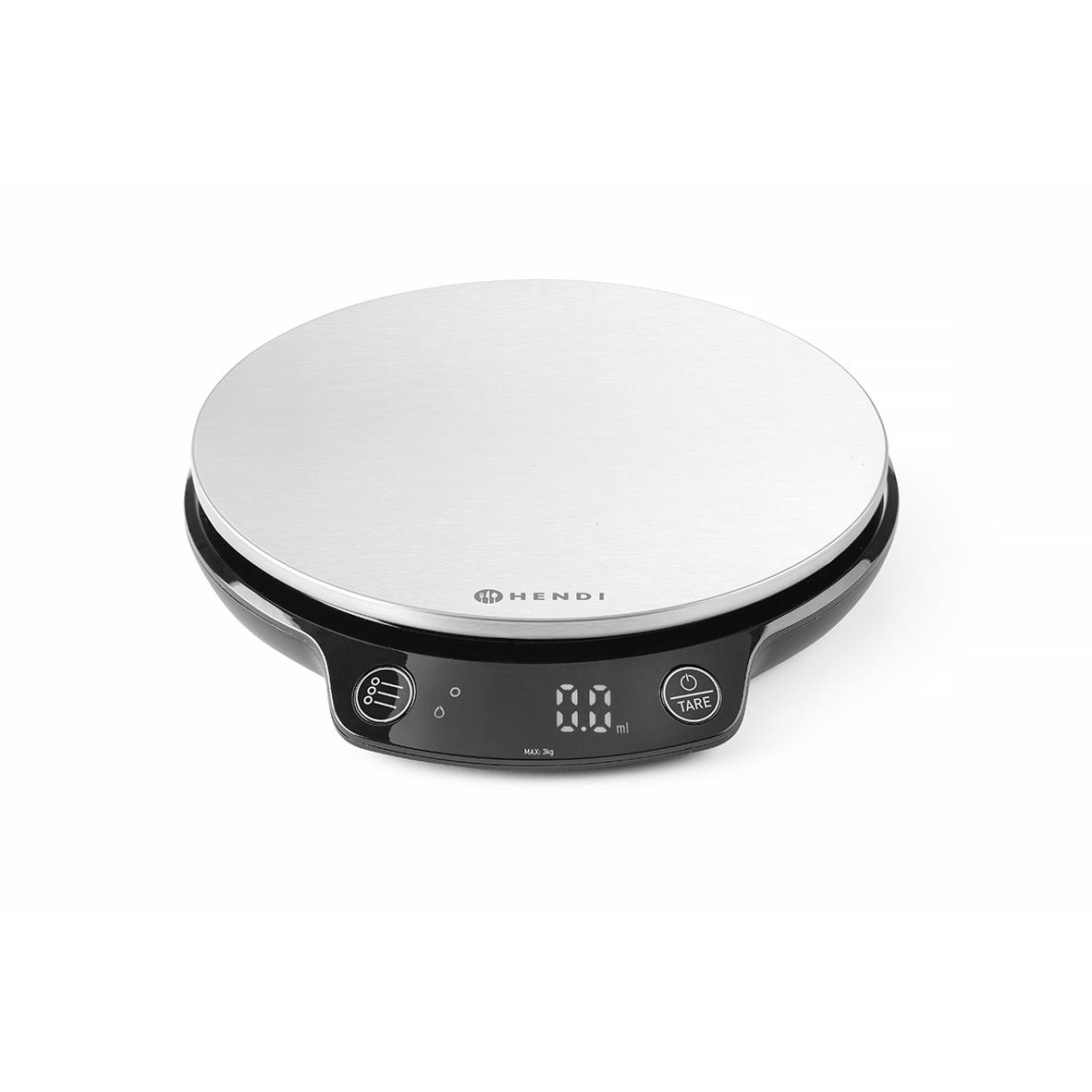 Köksvåg Hendi Max 3kg, rund, digital, 165x180x31mm