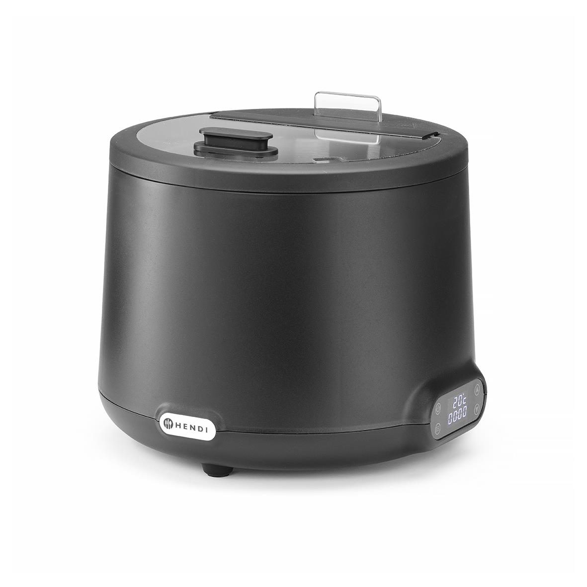 Elektrisk svart soppkittel från Hendi med 8L kapacitet och digital display