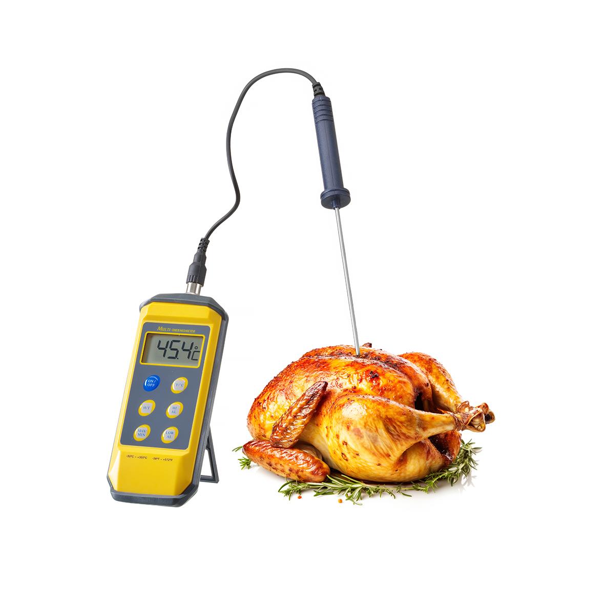 Termometer Hendi med avtagbar sond och digital display, används för att mäta innertemperatur på mat