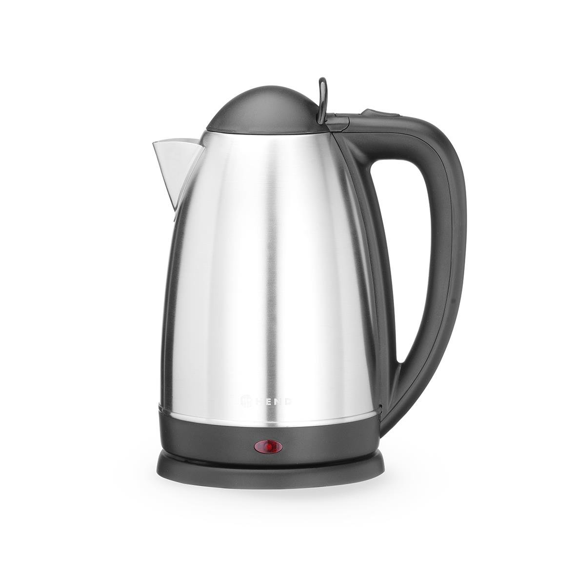 Vattenkokare Hendi sladdlös 2,5L i rostfritt stål med svart handtag och bas