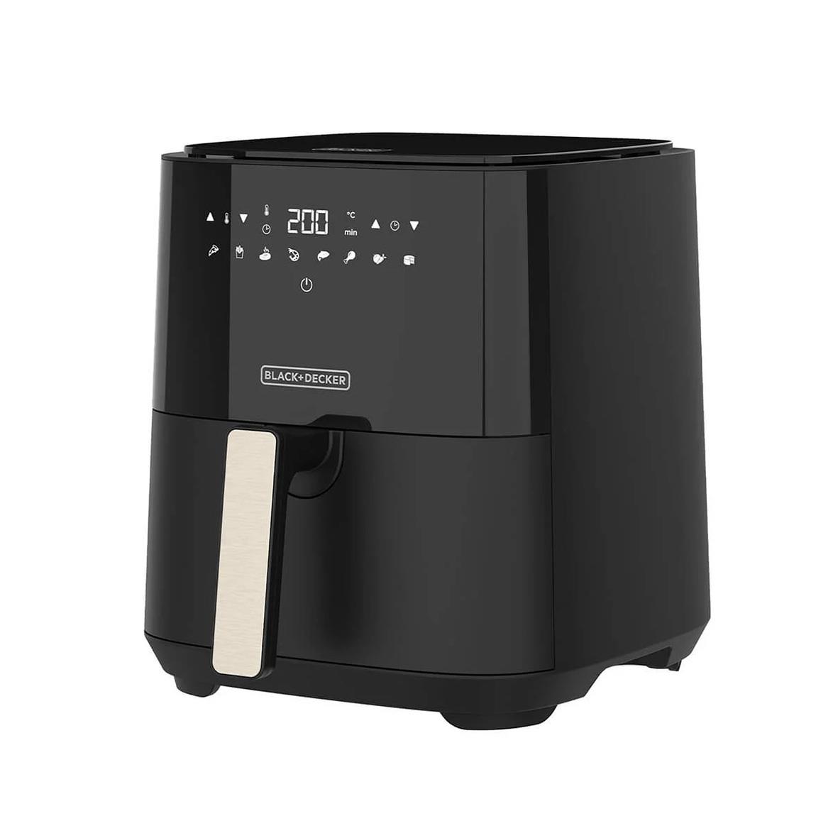 Svart Air Fryer Black+Decker 1450W med 5L kapacitet och digital kontroll