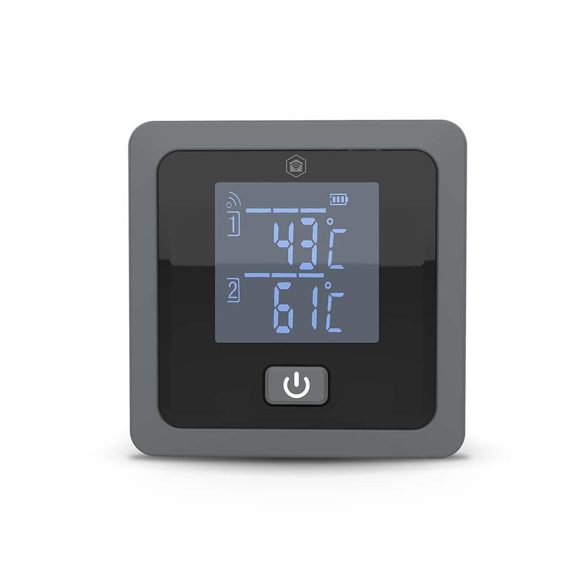 Köttermometer Nedis SmartLife visar temperaturer för kött och omgivning på digital skärm