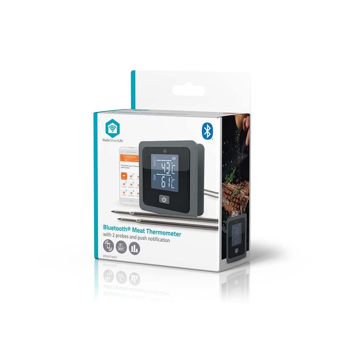 Bluetooth-mättermätare i svart med digital display i förpackning
