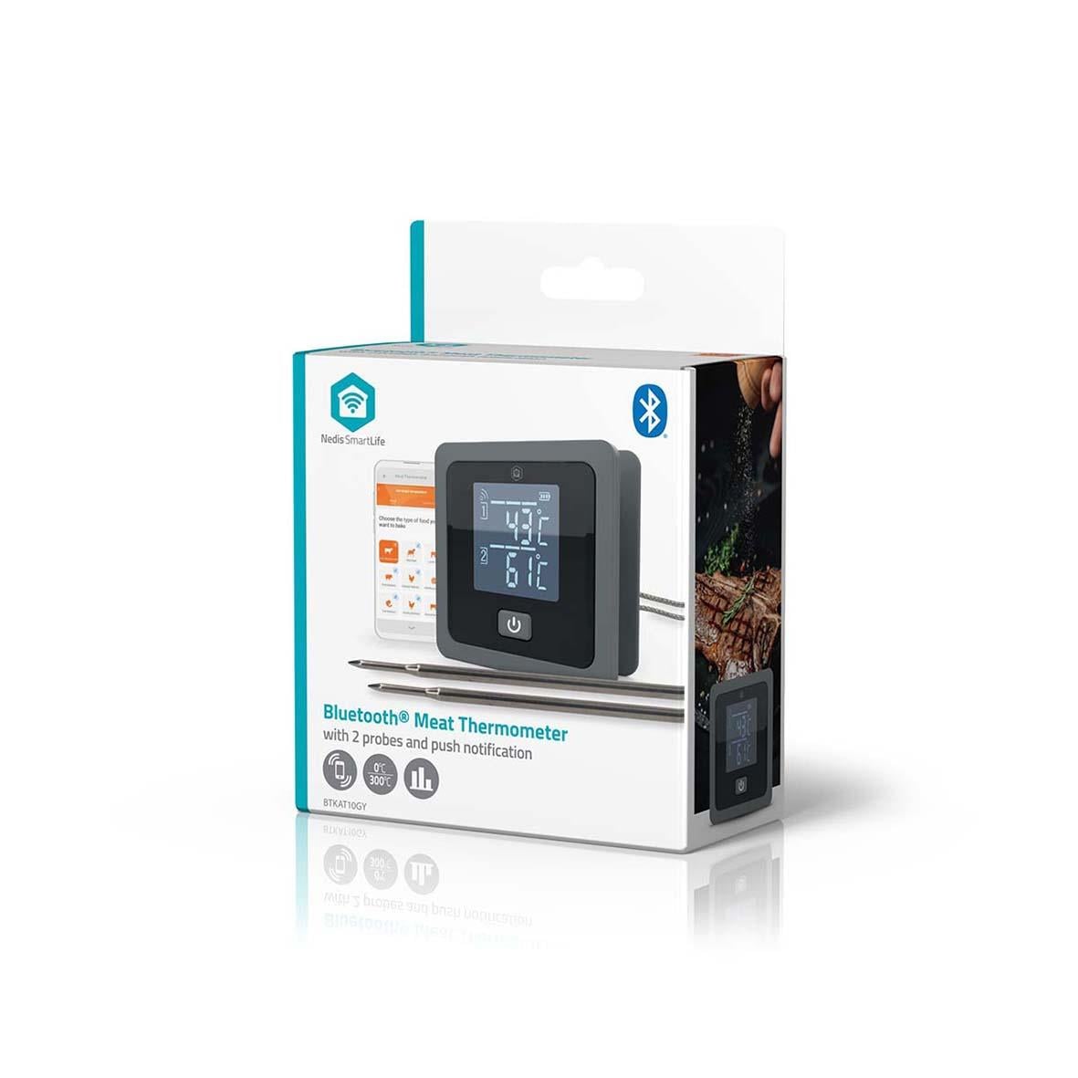 Bluetooth-mättermätare i svart med digital display i förpackning