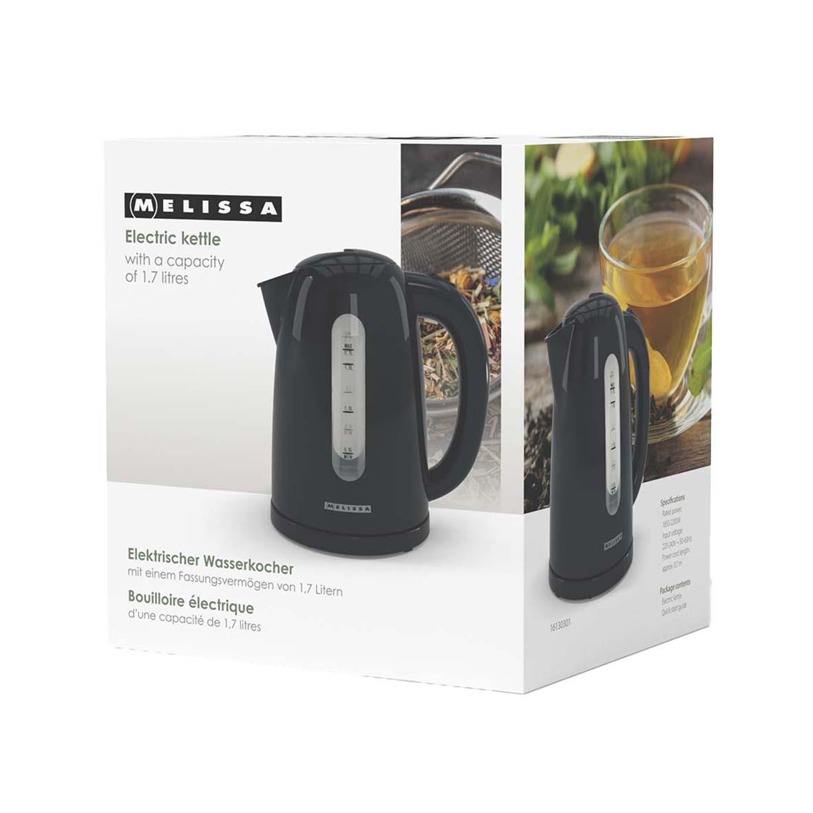 Vattenkokare Melissa Elektrisk 2200W svart 1,7L med display och handtag
