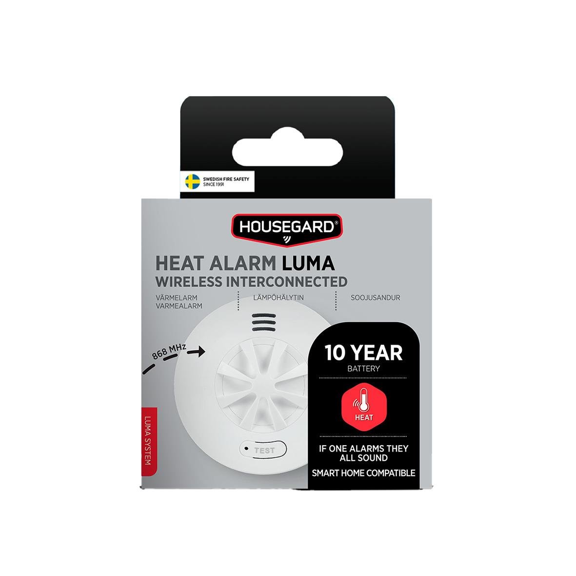 Värmevarnare Housegard Luma med inbyggt 10-årsbatteri för smart hemövervakning